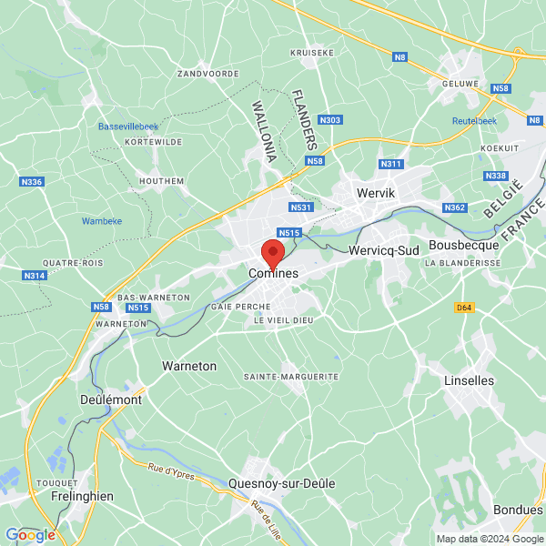 Comines - Google map